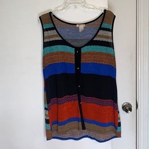 Lavish Plus tank style pullover top, multi colors, size 2X